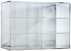 PRO-SAFE - 12 Pair Cabinet with Individual Compartments, Acrylic Safety Goggles Dispenser - 18 Inch Wide x 14 Inch High x 12 Inch Deep, Table and Wall Mount - Apex Tool & Supply