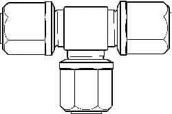 NewAge Industries - 3/4" Tube OD, PFA PTFE Plastic Compression Tube Union Tee - 500°F Max - Apex Tool & Supply