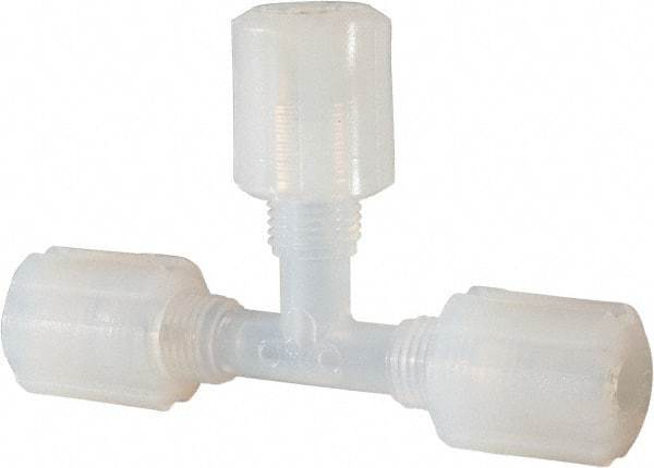 NewAge Industries - 1/4" Tube OD, PFA PTFE Plastic Compression Tube Union Tee - 500°F Max - Apex Tool & Supply
