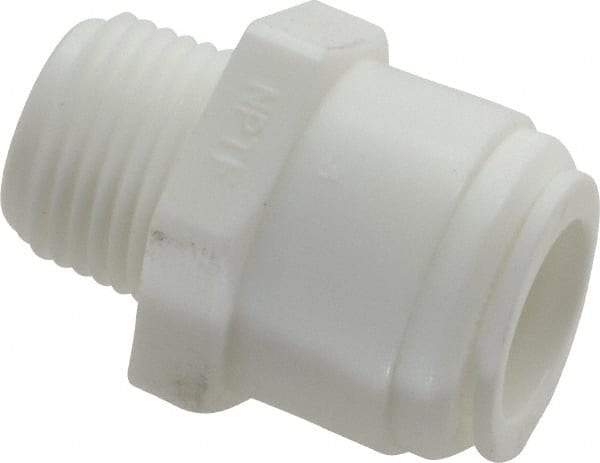 Value Collection - 1/2" Outside Diam, 3/8 NPT, Acetal Push-to-Connect Tube Male Connector - 150 Max psi - Apex Tool & Supply