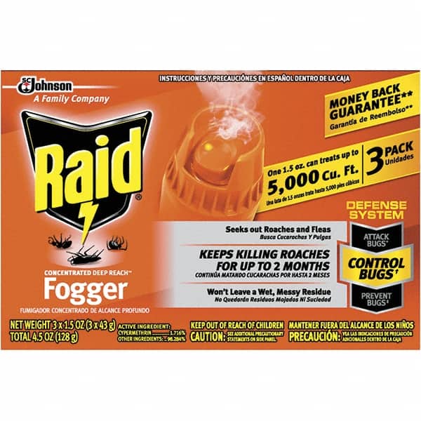 Raid - Pack of (3), 1.5 oz Cans, Fluid Ounce Bug & Flying Insect Killer - Apex Tool & Supply