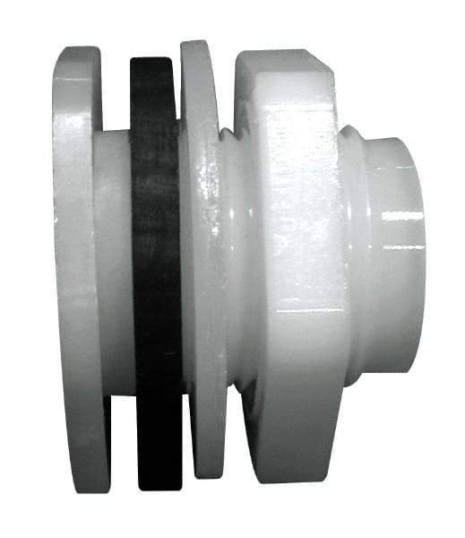 Green Leaf - 3/4 FTP Nylon Threaded Tube Bulkhead Fitting - 0.964" ID, 75 Max Working psi - Apex Tool & Supply