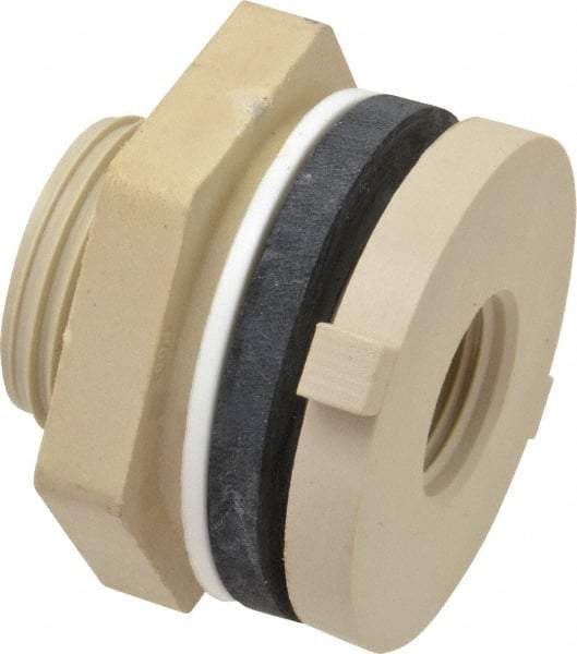 Green Leaf - 1/2 Nylon Threaded Tube Bulkhead Fitting - 0.753" ID, 75 Max Working psi - Apex Tool & Supply