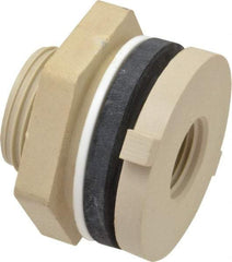 Green Leaf - 1/2 Nylon Threaded Tube Bulkhead Fitting - 0.753" ID, 75 Max Working psi - Apex Tool & Supply
