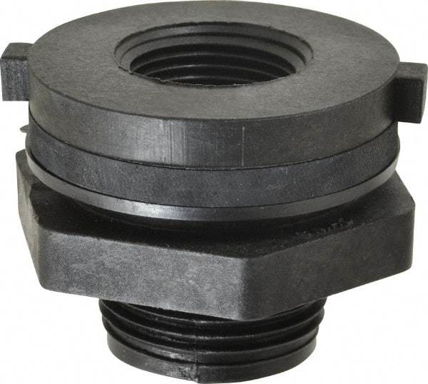 Green Leaf - 3/4 FTP Polypropylene Threaded Tube Bulkhead Fitting - 0.964" ID, 75 Max Working psi - Apex Tool & Supply