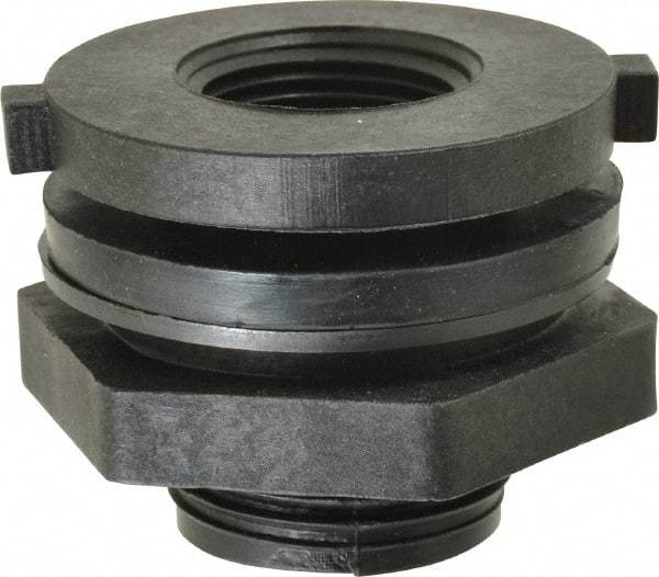 Green Leaf - 3/4 FTP Polypropylene Threaded Tube Bulkhead Fitting - 0.964" ID, 75 Max Working psi - Apex Tool & Supply