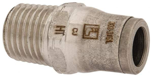 Legris - 5/16" Outside Diam, 1/4 NPT, Stainless Steel Push-to-Connect Male Connector - 435 Max psi, Tube to Male NPT Connection, FKM O-Ring - Apex Tool & Supply
