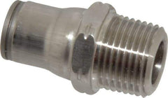 Legris - 3/8" Outside Diam, 3/8 NPT, Stainless Steel Push-to-Connect Male Connector - 435 Max psi, Tube to Male NPT Connection, FKM O-Ring - Apex Tool & Supply