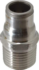 Legris - 1/2" Outside Diam, 1/2 NPT, Stainless Steel Push-to-Connect Male Connector - 435 Max psi, Tube to Male NPT Connection, FKM O-Ring - Apex Tool & Supply