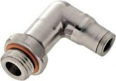 Legris - 5/32" Outside Diam, 10-32 NPT, Stainless Steel Push-to-Connect Male Elbow - 435 Max psi, Tube to Male NPT Connection, FKM O-Ring - Apex Tool & Supply