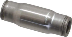 Legris - 1/4" Outside Diam, Stainless Steel Push-to-Connect Tube Union - 435 Max psi, Tube to Tube Connection, FKM O-Ring - Apex Tool & Supply