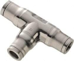 Legris - 5/16" Outside Diam, Stainless Steel Push-to-Connect Union Tee - 435 Max psi, Tube to Tube Connection, FKM O-Ring - Apex Tool & Supply