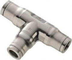 Legris - 5/16" Outside Diam, Stainless Steel Push-to-Connect Union Tee - 435 Max psi, Tube to Tube Connection, FKM O-Ring - Apex Tool & Supply