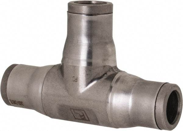Legris - 3/8" Outside Diam, Stainless Steel Push-to-Connect Union Tee - 435 Max psi, Tube to Tube Connection, FKM O-Ring - Apex Tool & Supply