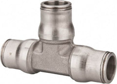 Legris - 1/2" Outside Diam, Stainless Steel Push-to-Connect Union Tee - 435 Max psi, Tube to Tube Connection, FKM O-Ring - Apex Tool & Supply