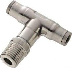 Legris - 5/32" Outside Diam, 1/8 NPT, Stainless Steel Push-to-Connect Male Branch Tee - 435 Max psi, FKM O-Ring, Tube to Male NPT - Apex Tool & Supply