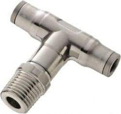 Legris - 5/32" Outside Diam, 1/8 NPT, Stainless Steel Push-to-Connect Male Branch Tee - 435 Max psi, FKM O-Ring, Tube to Male NPT - Apex Tool & Supply
