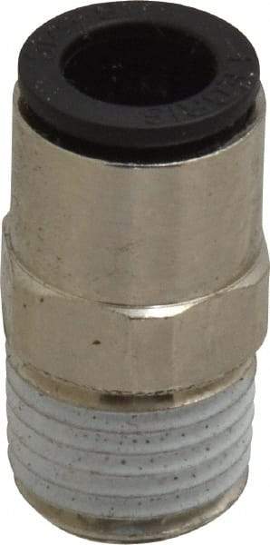 Legris - 5/16" Outside Diam, 1/4 NPT, Nickel Plated Brass Push-to-Connect Tube Male Connector - 290 Max psi - Apex Tool & Supply