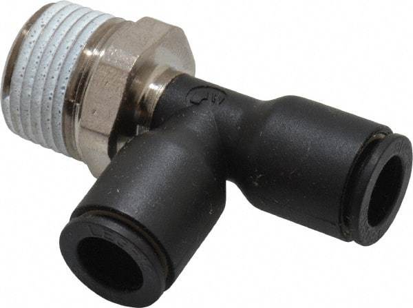 Legris - 5/16" OD, 3/8 NPT, Nylon/Nickel Plated Brass Push-to-Connect Male Run Tee - 290 Max psi - Apex Tool & Supply