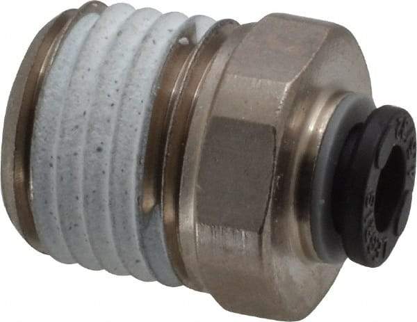 Legris - 5/32" Outside Diam, 1/4 NPT, Nickel Plated Brass Push-to-Connect Tube Male Connector - 290 Max psi - Apex Tool & Supply