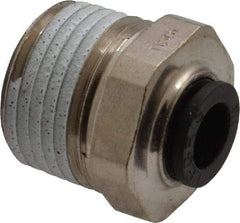 Legris - 1/4" Outside Diam, 3/8 NPT, Nickel Plated Brass Push-to-Connect Tube Male Connector - 290 Max psi - Apex Tool & Supply
