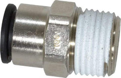 Legris - 3/8" Outside Diam, 3/8 NPT, Nickel Plated Brass Push-to-Connect Tube Male Connector - 290 Max psi - Apex Tool & Supply