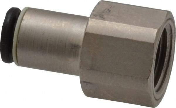 Legris - 5/32" Outside Diam, 1/8 NPT, Nickel Plated Brass Push-to-Connect Tube Female Connector - 290 Max psi - Apex Tool & Supply
