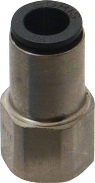 Legris - 1/4" Outside Diam, 1/8 NPT, Nickel Plated Brass Push-to-Connect Tube Female Connector - 290 Max psi - Apex Tool & Supply