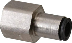 Legris - 1/4" Outside Diam, 1/4 NPT, Nickel Plated Brass Push-to-Connect Tube Female Connector - 290 Max psi - Apex Tool & Supply