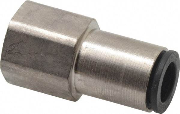 Legris - 5/16" Outside Diam, 1/4 NPT, Nickel Plated Brass Push-to-Connect Tube Female Connector - 290 Max psi - Apex Tool & Supply