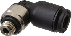 Legris - 5/32" OD, 10-32 UNF, Nylon/Nickel Plated Brass Push-to-Connect Male Elbow - 290 Max psi - Apex Tool & Supply