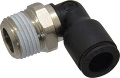 Legris - 3/8" OD, 3/8 NPT, Nylon/Nickel Plated Brass Push-to-Connect Male Elbow - 290 Max psi - Apex Tool & Supply