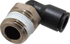 Legris - 1/2" OD, 1/4 NPT, Nylon/Nickel Plated Brass Push-to-Connect Male Elbow - 290 Max psi - Apex Tool & Supply