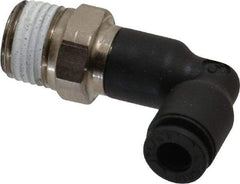 Legris - 5/32" OD, 1/8 NPT, Nylon/Nickel Plated Brass Push-to-Connect Extended Male Elbow - 290 Max psi - Apex Tool & Supply