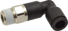 Legris - 1/4" OD, 1/8 NPT, Nylon/Nickel Plated Brass Push-to-Connect Extended Male Elbow - 290 Max psi - Apex Tool & Supply