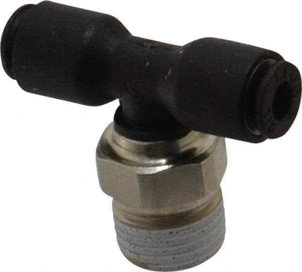 Legris - 1/8" OD, 1/8 NPT, Nylon/Nickel Plated Brass Push-to-Connect Male Branch Tee - 290 Max psi - Apex Tool & Supply