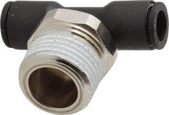 Legris - 1/4" OD, 3/8 NPT, Nylon/Nickel Plated Brass Push-to-Connect Male Branch Tee - 290 Max psi - Apex Tool & Supply