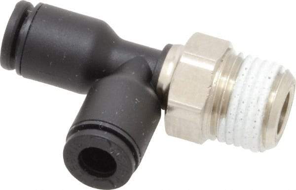 Legris - 5/32" OD, 1/8 NPT, Nylon/Nickel Plated Brass Push-to-Connect Male Run Tee - 290 Max psi - Apex Tool & Supply