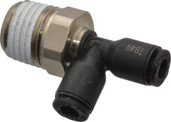 Legris - 5/32" OD, 1/4 NPT, Nylon/Nickel Plated Brass Push-to-Connect Male Run Tee - 290 Max psi - Apex Tool & Supply