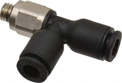 Legris - 5/32" OD, 10-32 UNF, Nylon/Nickel Plated Brass Push-to-Connect Male Run Tee - 290 Max psi - Apex Tool & Supply