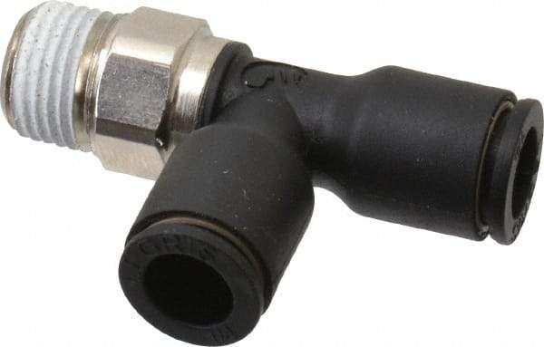Legris - 1/4" OD, 1/8 NPT, Nylon/Nickel Plated Brass Push-to-Connect Male Run Tee - 290 Max psi - Apex Tool & Supply