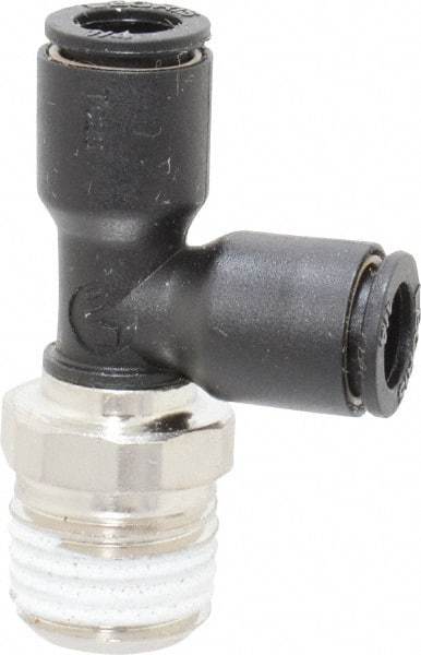 Legris - 1/4" OD, 1/4 NPT, Nylon/Nickel Plated Brass Push-to-Connect Male Run Tee - 290 Max psi - Apex Tool & Supply