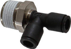 Legris - 1/4" OD, 3/8 NPT, Nylon/Nickel Plated Brass Push-to-Connect Male Run Tee - 290 Max psi - Apex Tool & Supply