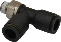 Legris - 3/8" OD, 1/8 NPT, Nylon/Nickel Plated Brass Push-to-Connect Male Run Tee - 290 Max psi - Apex Tool & Supply