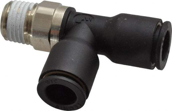 Legris - 3/8" OD, 1/4 NPT, Nylon/Nickel Plated Brass Push-to-Connect Male Run Tee - 290 Max psi - Apex Tool & Supply