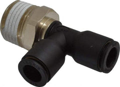 Legris - 3/8" OD, 1/2 NPT, Nylon/Nickel Plated Brass Push-to-Connect Male Run Tee - 290 Max psi - Apex Tool & Supply