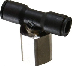 Legris - 1/4" OD, 1/4 NPT, Nylon/Nickel Plated Brass Push-to-Connect Female Branch Tee - 290 Max psi - Apex Tool & Supply
