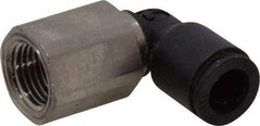 Legris - 1/4" OD, 1/8 NPT, Nylon/Nickel Plated Brass Push-to-Connect Female Elbow - 290 Max psi - Apex Tool & Supply