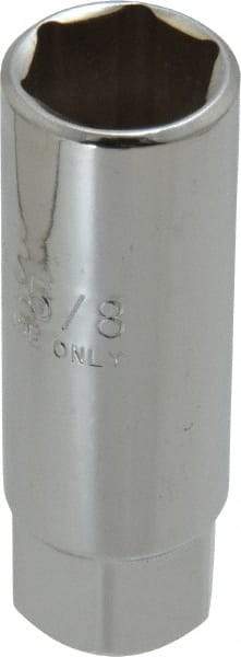 Proto - 5/8", 3/8" Drive, Spark Plug Hand Socket - 6 Points, 2-1/2" OAL, Chrome Finish - Apex Tool & Supply