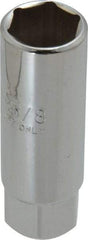 Proto - 5/8", 3/8" Drive, Spark Plug Hand Socket - 6 Points, 2-1/2" OAL, Chrome Finish - Apex Tool & Supply